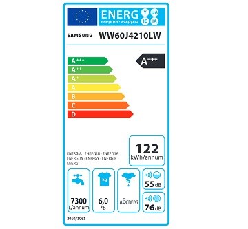 Samsung WW60J4210LW/ZE spotřeba energie